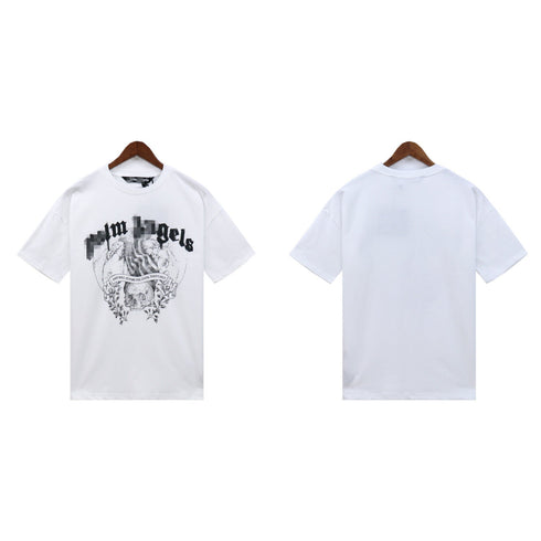 Palm Angels T-shirt Smoke Skull Angel Print Short Sleeve T-shirt