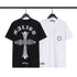 Chrome Heart T Shirts Croix Cross Leather Printed Short Sleeve T-Shirt