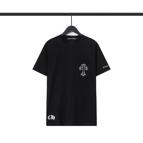 Chrome Heart T Shirts Sanskrit Color Printing Loose Casual Crew Neck Short Sleeve T-Shirt