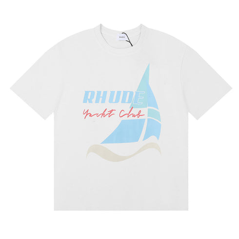 Rhude T-shirt Micro Label Yacht Club Print Short Sleeve T-shirt