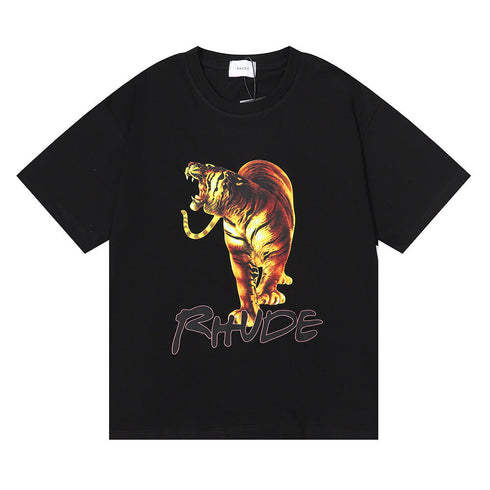 Rhude T-shirt Los Angeles, Tiger high definition print short sleeve T-shirt