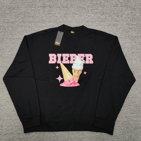 Drew House Sweatshirts Unisex Ice Cream Pattern Fleece Crew Neck Sweater