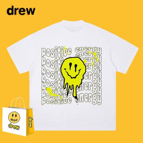 Drew T-shirts Short-Sleeved Clothes T-shirt Smiley Face Graffiti