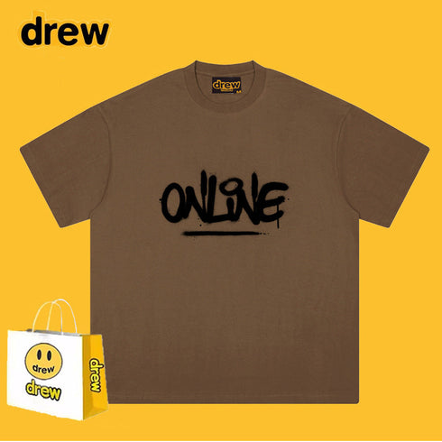 Drew T-shirts Cotton Short Sleeve Fashion Brand Printing