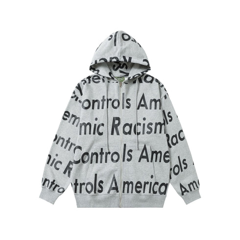 Denim Tears Hoodie Alphabet Cardigan Hooded Sweater