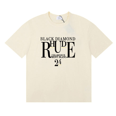 Rhude T-shirt Micro Label Letter Skull Print Short Sleeve T-shirt