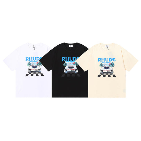 Rhude T-shirt F1 Racing Letter Logo Pattern Short Sleeve T-shirt