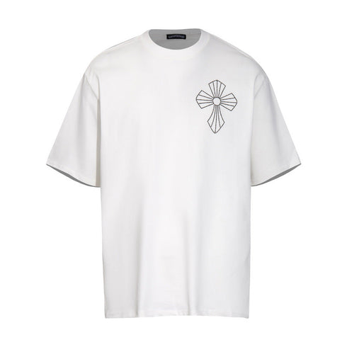 Chrome Heart T Shirts T-Shirt Hot Diamond Angel Wings Cross Cotton Short Sleeve