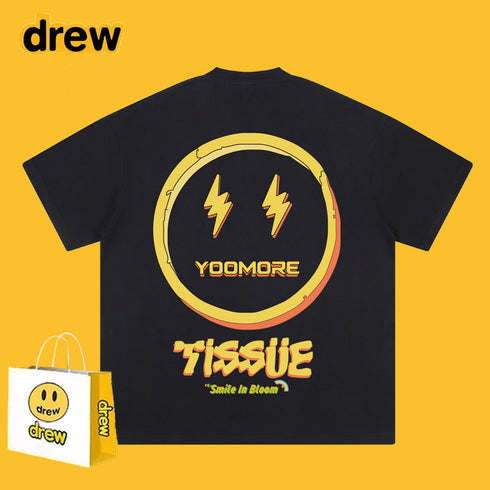 Drew T-shirts Lightning Smiley Print