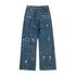 Gallery Dept Sweatpants Hand-painted splashed ink letter straight denim casual trousers