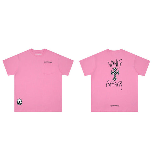 Chrome Heart T Shirts Graffiti Cross Sanskrit Short Sleeve T-Shirt