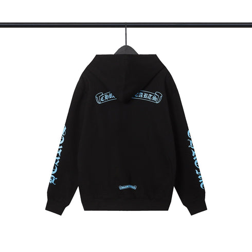 Chrome Heart HoodieCH Premium Lightning Blue Zipper Hooded Sweater Jacket Cardigan