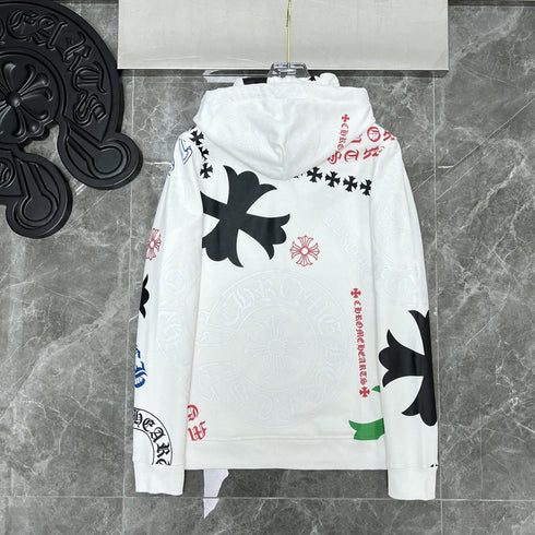 Chrome Heart Hoodie Cow Print Casual Hooded Sweater Sweater Hoodie