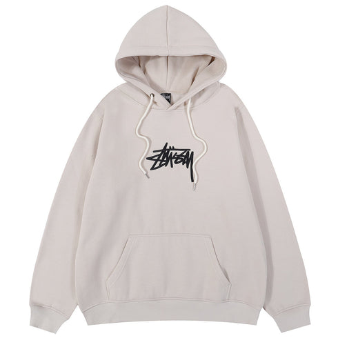 Stussy Hoodie Embroidered Fleece Fashion Hooded Sweater