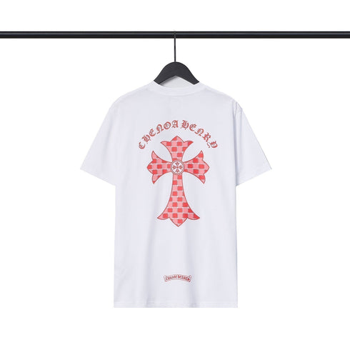 Chrome Heart T Shirts Sanskrit Color Printing Loose Cotton Casual Crew Neck Short Sleeve T-Shirt