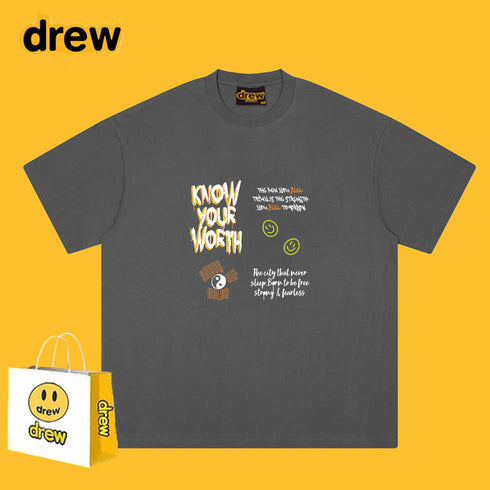 Drew T-shirts T-shirt Short Sleeve Loose round Neck Short Sleeve