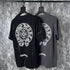 Chrome Heart T Shirts Cross Leather Print Short Sleeve T-Shirt Loose