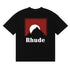 Rhude T-shirt Letter Snow Mountain Sunset Pattern Short Sleeve T-shirt