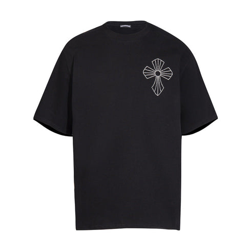 Chrome Heart T Shirts T-Shirt Hot Diamond Angel Wings Cross Cotton Short Sleeve