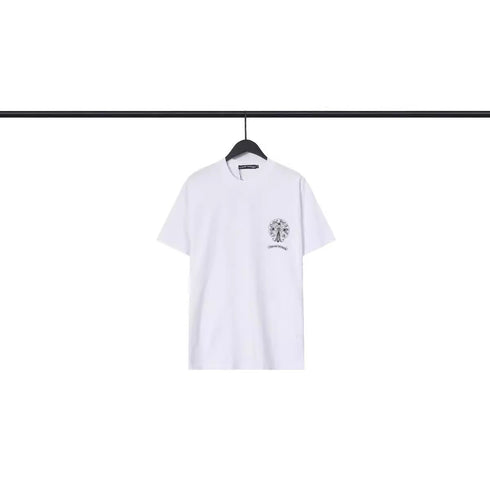Chrome Heart T Shirts Croix Cross Color Leather Printed Short Sleeve T-Shirt