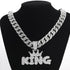 Crowned King Iced Out Cuban Pendant Necklace