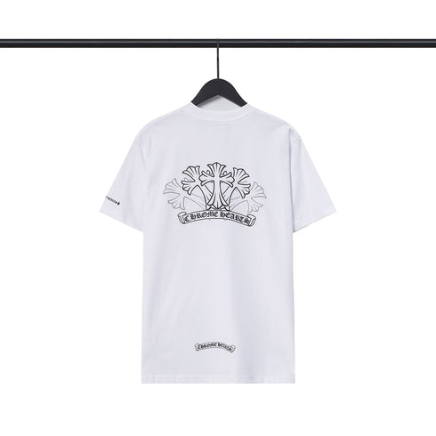 Chrome Heart T Shirts Sanskrit Color Printing Loose Casual Crew Neck Short Sleeve T-Shirt