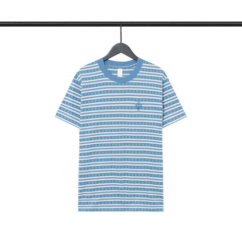 Chrome Heart T Shirts Poison Home Stripe Jacquard Embroidery Short Sleeve Couple T-Shirt