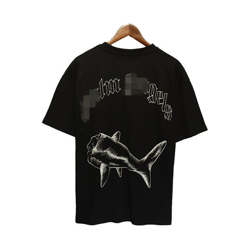 Palm Angels T-shirt Sketch Break Shark Alphabet Short Sleeve T-shirt