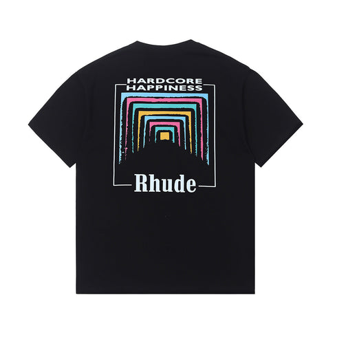 Rhude T-shirt Rainbow Square Circle Printed Short Sleeve T-shirt
