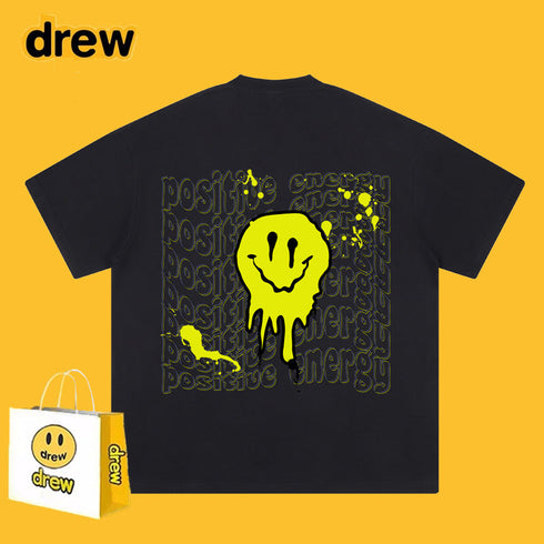 Drew T-shirts Short-Sleeved Clothes T-shirt Smiley Face Graffiti