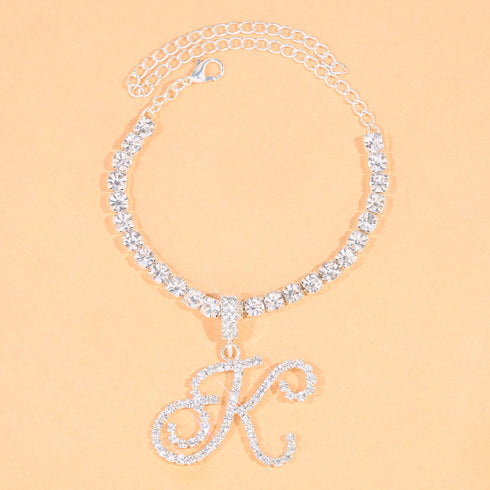 VVS JEWELRY ICY CUSTOM LETTER Tennis ANKLET