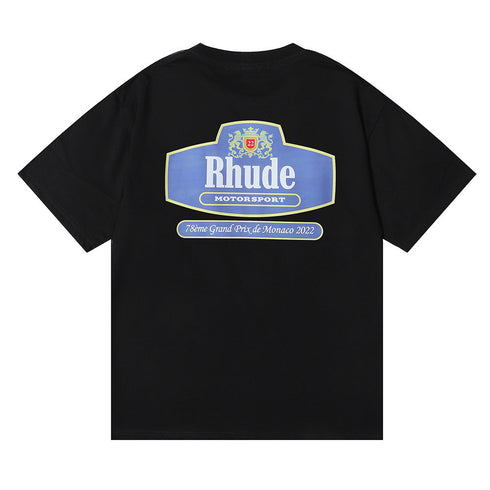 Rhude T-shirt Micro Logo Letter Badge Printed Short Sleeve T-shirt