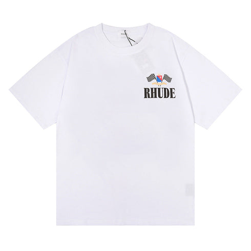Rhude T-shirt Alphabet Flag Print Short Sleeve T-shirt