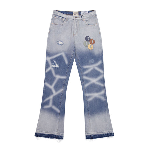 Gallery Dept Jeans leather label embroidery water ripple gradual change wash jeans
