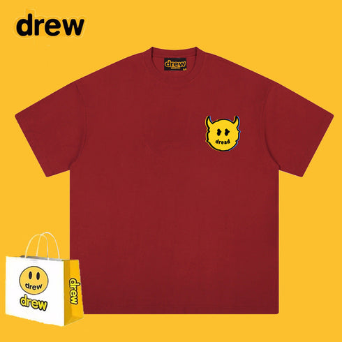 Drew T-shirts Short Sleeve Cola Loose round Neck