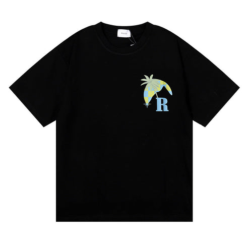 Rhude T-shirt Sunset Coconut Racing Printed Short Sleeve T-shirt
