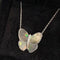 Vanity Butterfly Necklace - 925 sterling silver & Mother of Pearl - High Quality Dupe