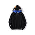 Bathing Ape Jacket Autumn and Winter Solid Color Blue Pink Double Hood Sweater Men and Women Zipper Fleece Padded Coat