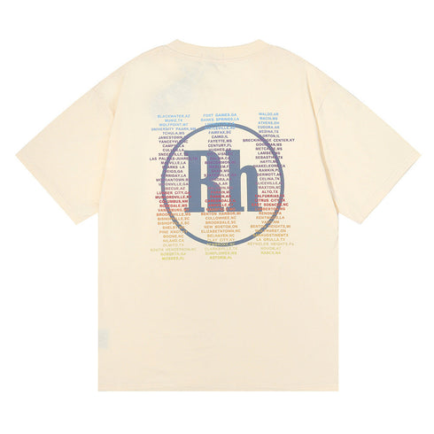 Rhude T-shirt Micro Label Alphabet Racing Print Short Sleeve T-shirt