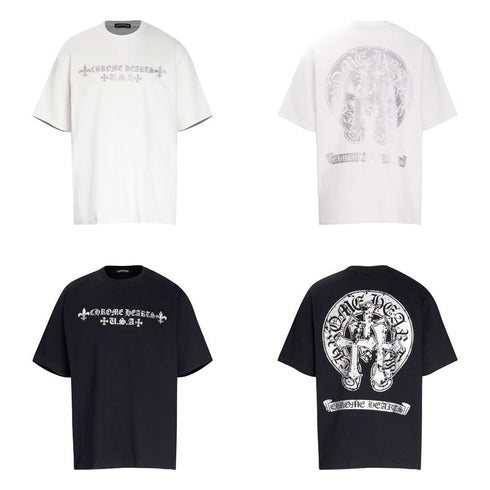 Chrome Heart T Shirts Croix Sanskrit Cross Horseshoe Old T-Shirt