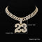 Jordan 23 Iced Out Cuban Pendant Necklace