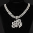 No Days Off Iced out Cuban Pendant Necklace
