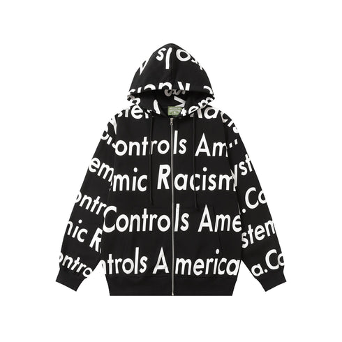 Denim Tears Hoodie Alphabet Cardigan Hooded Sweater
