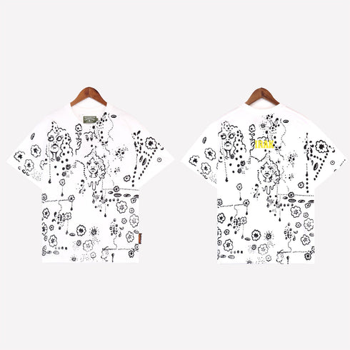 Denim Tears Shirt Full Graffiti Print Short Sleeve T-Shirt