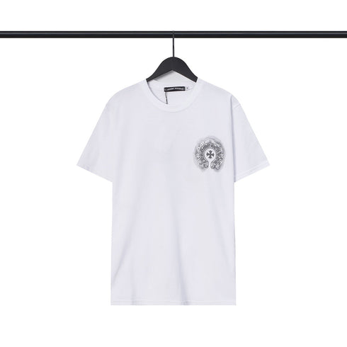 Chrome Heart T Shirts Sanskrit cross logo short-sleeved men's T-shirt