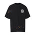 Chrome Heart T Shirts Cross Leather Print Short Sleeve T-Shirt Loose