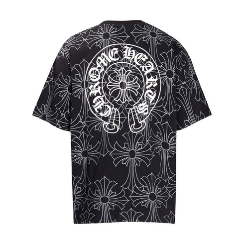 Chrome Heart T Shirts Croatian Horseshoe Full Cross Sanskrit Short Sleeve