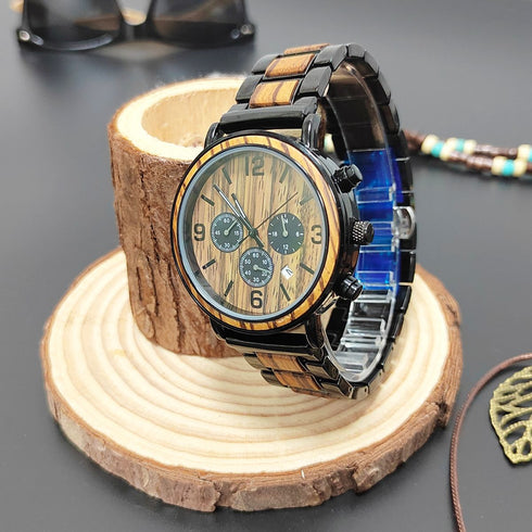 The Espresso Waterproof Classic Wood Grain Men's Watch
