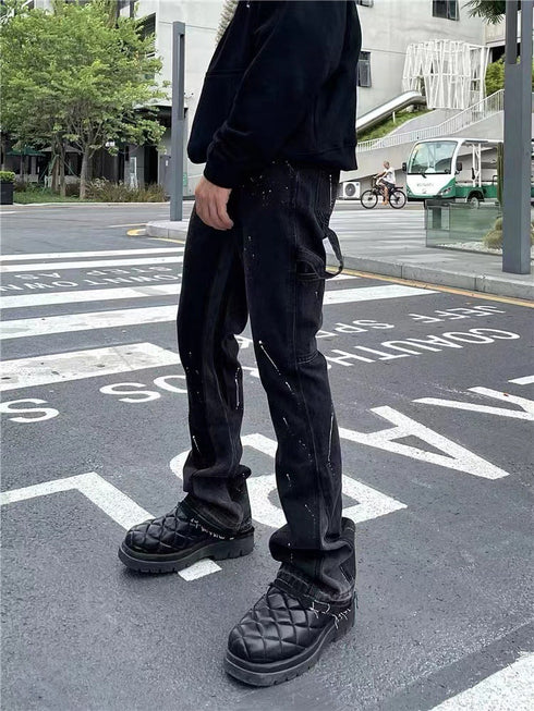 Ink Splash Straight Leg Jeans
