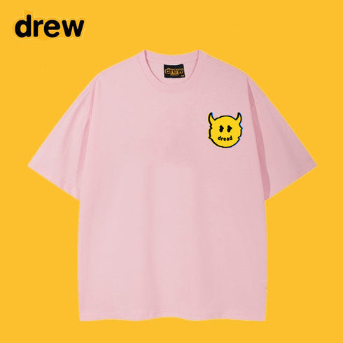 Drew T-shirts Short Sleeve Cola Loose round Neck